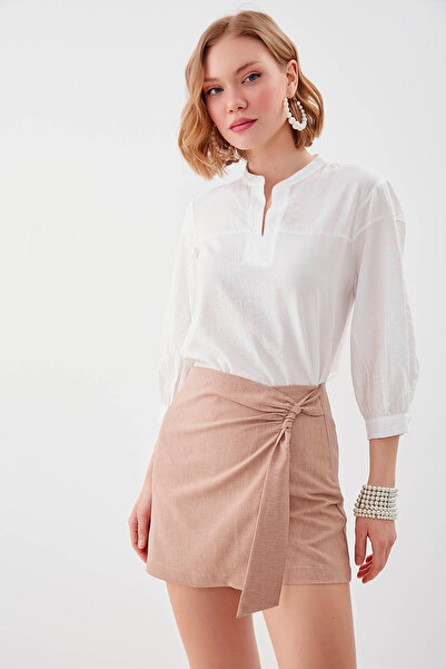 Vitrin Gathered Side Mini Short Skirt