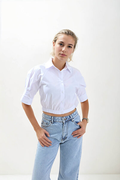Vitrin Crop Shirt - Σχέδιο με ελαστική μέση