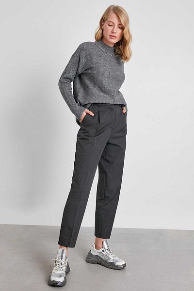 Vitrin High Waist Fabric Trousers