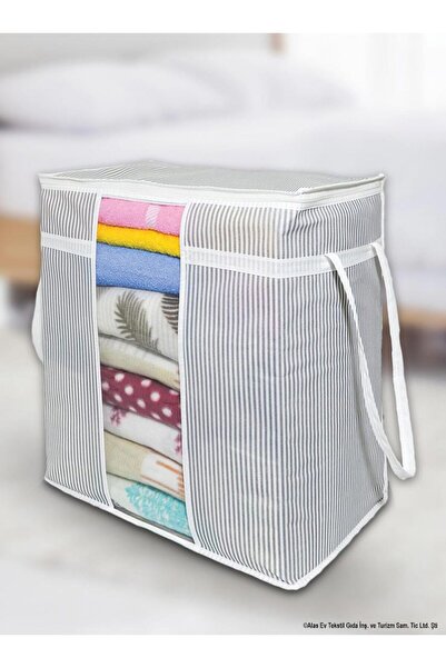 mendhome حقيبة تخزين نافذة باللون الرمادي