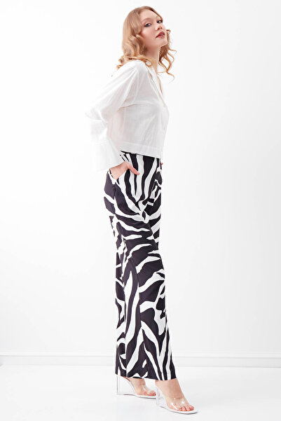 Vitrin Wzorzyste spodnie z szeroką nogawką