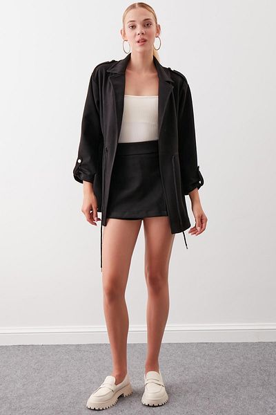 Vitrin Wildlederjacke mit gerafftem Taillenärmeldetail