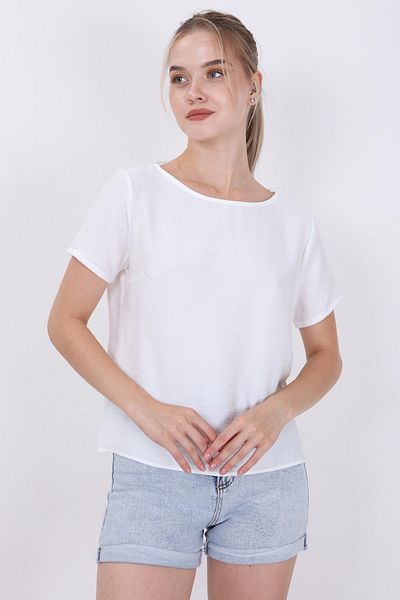 Vitrin Κοντομάνικη Crop Μπλούζα