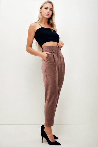 Vitrin Kostkované kalhoty s malým detailem kapsy