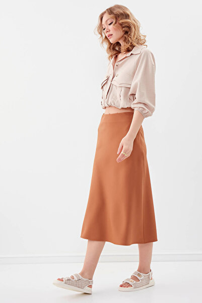 Vitrin Midi Skirt with Side Zipper