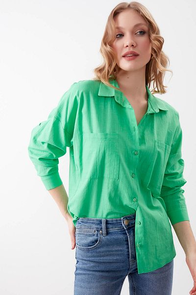 Vitrin Πουκάμισο Basic Oversize μπροστά με τσέπη