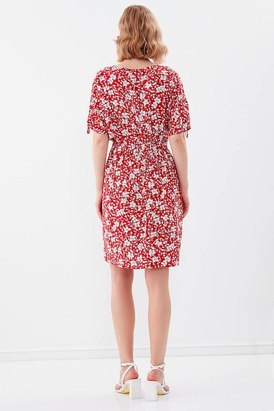 Vitrin Flower Pattern Dress with Elastic Waist