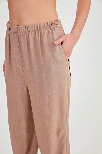 Vitrin Λινό παντελόνι βισκόζης με ελαστική μέση και πόδια