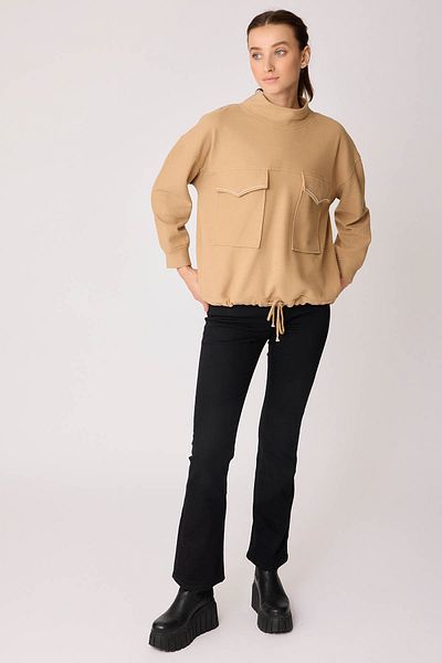Vitrin Juwelenbesetzte Schnürbluse mit Pattentaschen an der Taille
