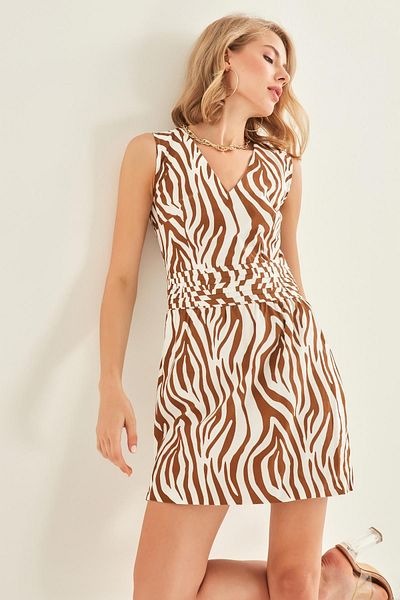 Vitrin Φόρεμα με λαιμόκοψη V με σχέδιο Zebra