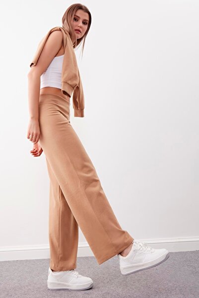 Vitrin Geniş Paça Örme Pantolon