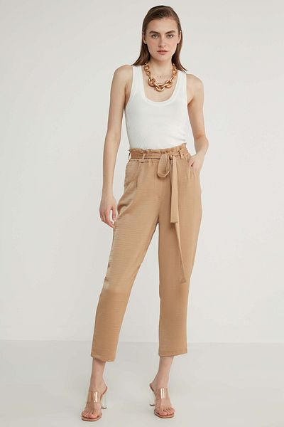 Vitrin High Waist Drawstring Carrot Trousers