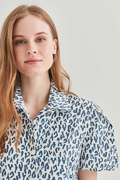 Vitrin Leopard Pattern Front Buttoned Wide Cut Dress