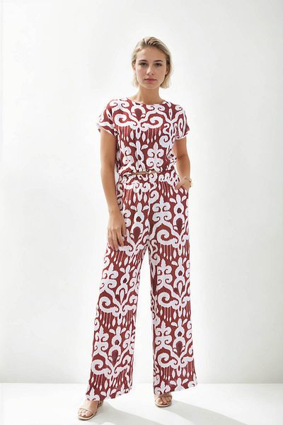 Vitrin Ethnic Patterned - Comfortable Trousers with Elastic Waist