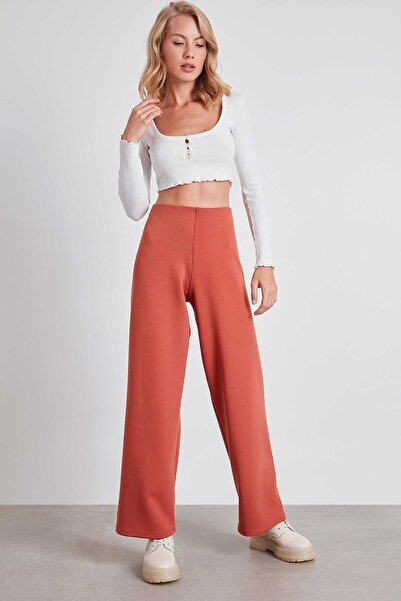 Vitrin Široké pletené kalhoty s vysokým pasem