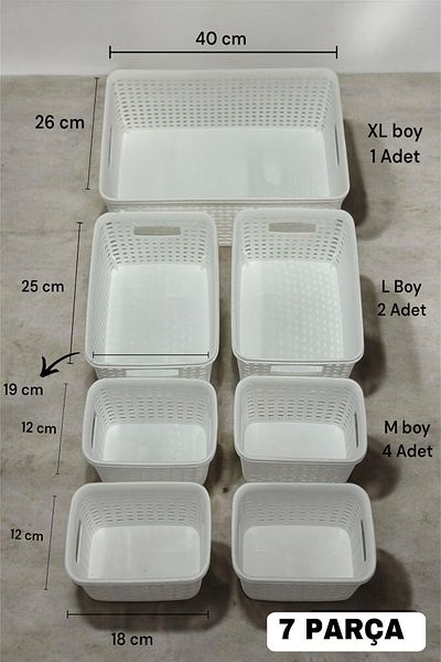 Heredot Mithra Life 7 Pieces White Bathroom Kitchen Makeup Office Organizer Organizer Mit1181
