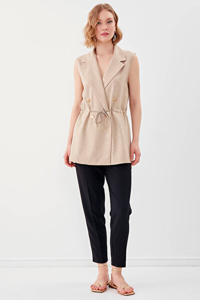 Vitrin Детальний жилет із золотими ґудзиками та зав'язкою на талії