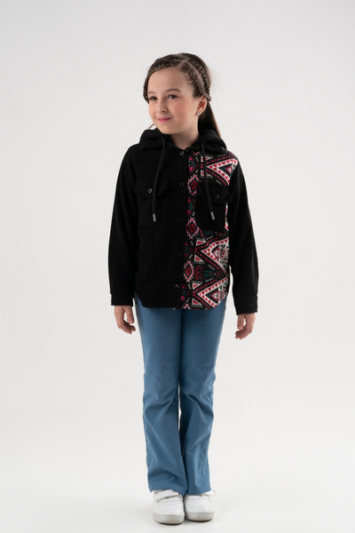 GİYİCEM TEKSTİL Kız Çocuk Etnik Detaylı Gömlek 3060