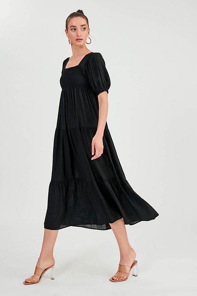 Vitrin Gippeli Balloon Sleeve Long Dress