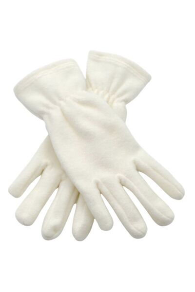 AXE SPORTSWEAR Women's Winter Ecru Thermal Fleece Gloves - Cap Beanie Drawstring Fleece Neck Collar Set of 2