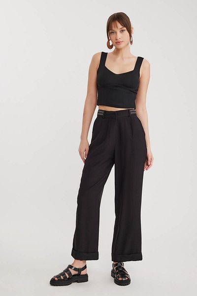 Vitrin Double Leg Trousers with Stones on the Side