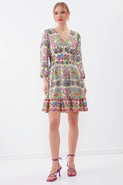 Vitrin Sukienka w etniczny wzór z dekoltem w kształcie litery V