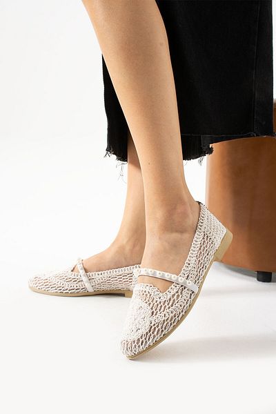 MİADORA Balerini de damă Balerini tricotați cu broderie Confortabil, elegant, birou, pantofi de zi cu zi, balerini cu dantelă