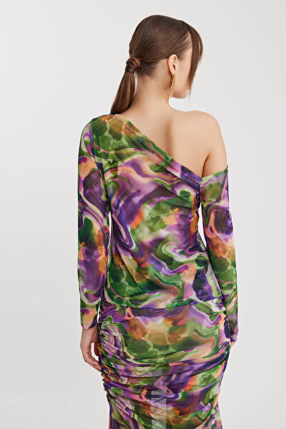 Vitrin Bluză din tul cu decolteu asimetric