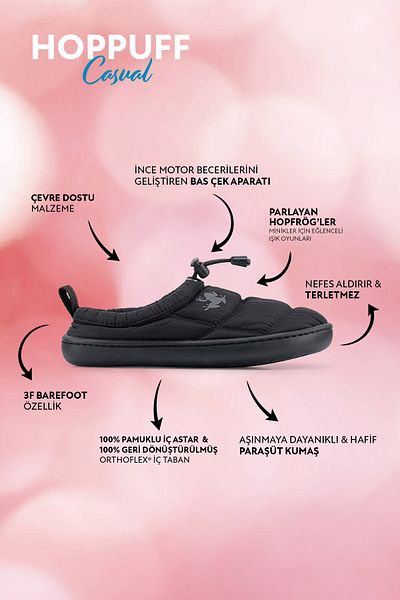 HOPFRÖG Детски обувки Hoppuff Black Dynamic Barefoot - ежедневни