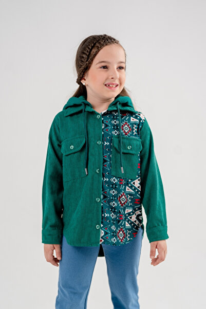 GİYİCEM TEKSTİL Kız Çocuk Etnik Detaylı Gömlek 3060