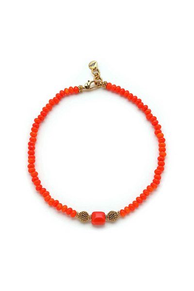Mon Reve Natural Stone Pink Coral Necklace - Friendly