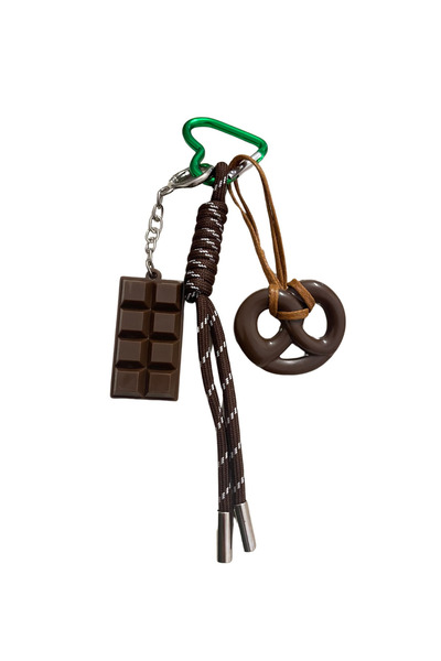 Jaida Moda Tassel Bag Charm with Chocolate and Cracker Figures