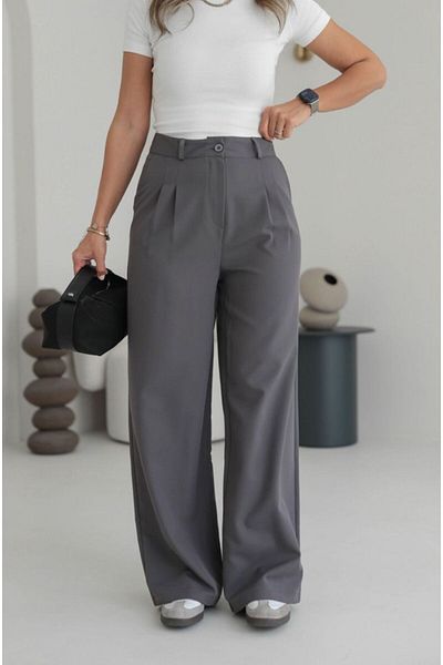 Gökkuşağı High Waist Pleat Detail Palazzo Trousers