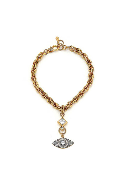 Mon Reve Lucienne Altın Kaplama Kalın Zincir Göz Kolye