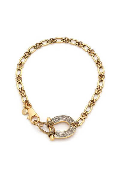 Mon Reve Good Fortune Altın Kaplama Nal Zirkon Charm Zincir Kolye