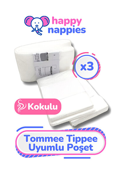 tommee tippee Twist & Click  ile Tam Uyumlu Yerli Üretim Çöp Poşeti – 3'lü Ye...