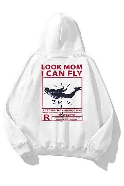 Trendiz Unisex Λευκό φούτερ "Mom I Can Fly".
