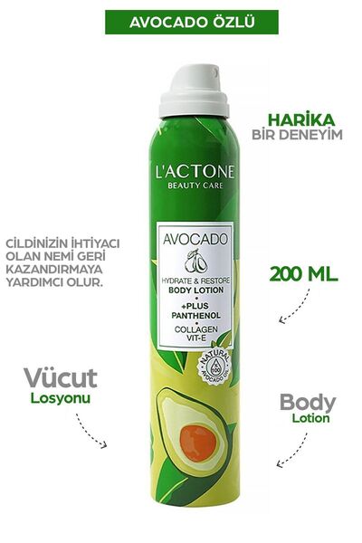 L'ACTONE Avocado Panthenol Plus Body Lotion 200 ml - 1 Adet Oje Hediyeli