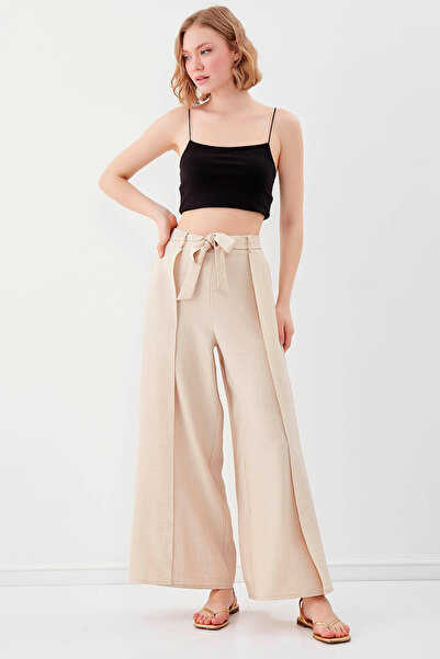 Vitrin Flowing Side Slits Tie Waist Trousers