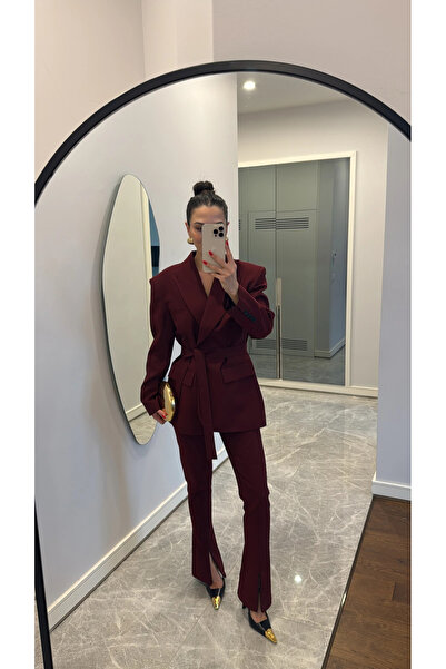 My Blog Burgundowy komplet kurtka-spodnie Campal - 912068