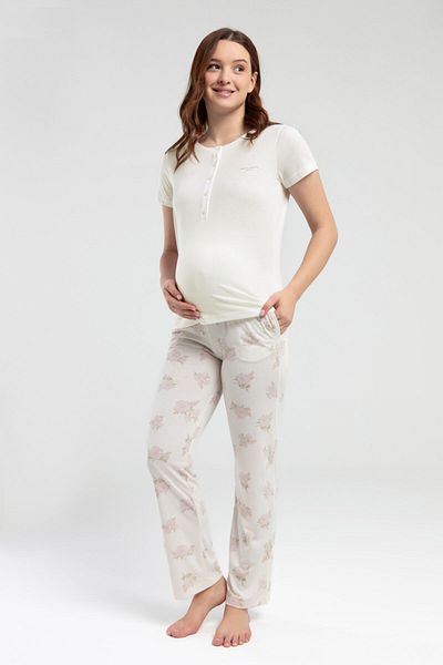 Pierre Cardin Set pijama de maternitate crem pentru dama