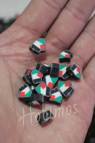 Hobimos 100Pcs Palestinian Map Themed Fimo Figure Beads - Jewelry Making Bead