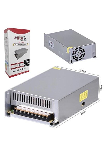 Mustore Hightek Ht-1148 Metal Kasa Adaptör Fanlı 12 Volt 60 Amper