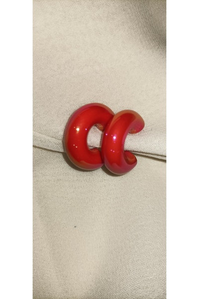 Redhead Minimal Akrilik Halka Şeker Küpe