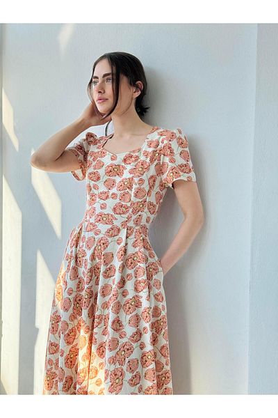 Retrobird Rochie lungă Matilda Design pentru femei - Somon