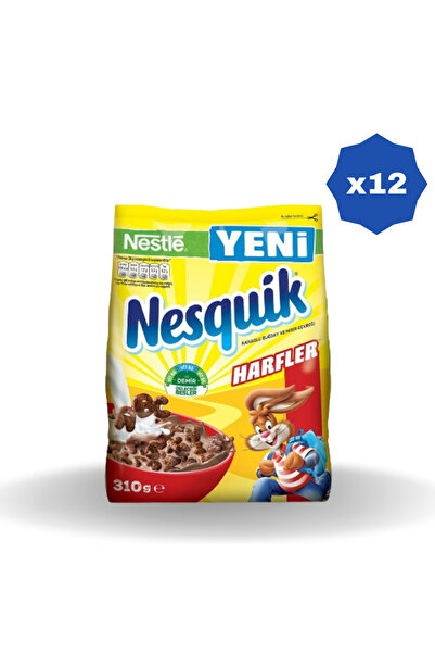 Nesquik NESTLE NESQUİK MISIR GEVREĞİ HARFLER 310 GR. - (12 ADET)