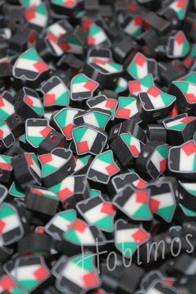 Hobimos 100Pcs Palestinian Map Themed Fimo Figure Beads - Jewelry Making Bead