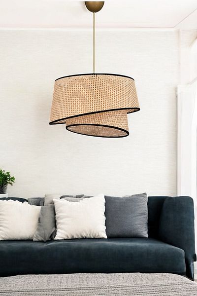BBY HOME & DESIGN Modern Bohemian Chandelier - Wicker Pendant Lamp Joaninha Model