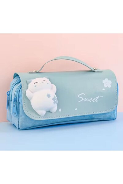 SYNOPE Дитячий пенал з фігуркою котика Фігурний пенал Косметичка для макіяжу