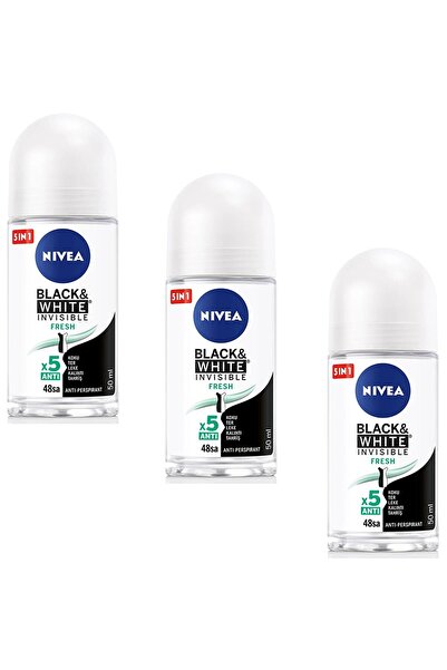 NIVEA Invisible Black White Fresh Kadın Roll-On 50 ml 3 ADET